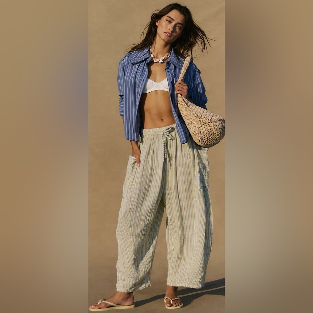 Free People Quinn Wide-Leg Striped Pants
